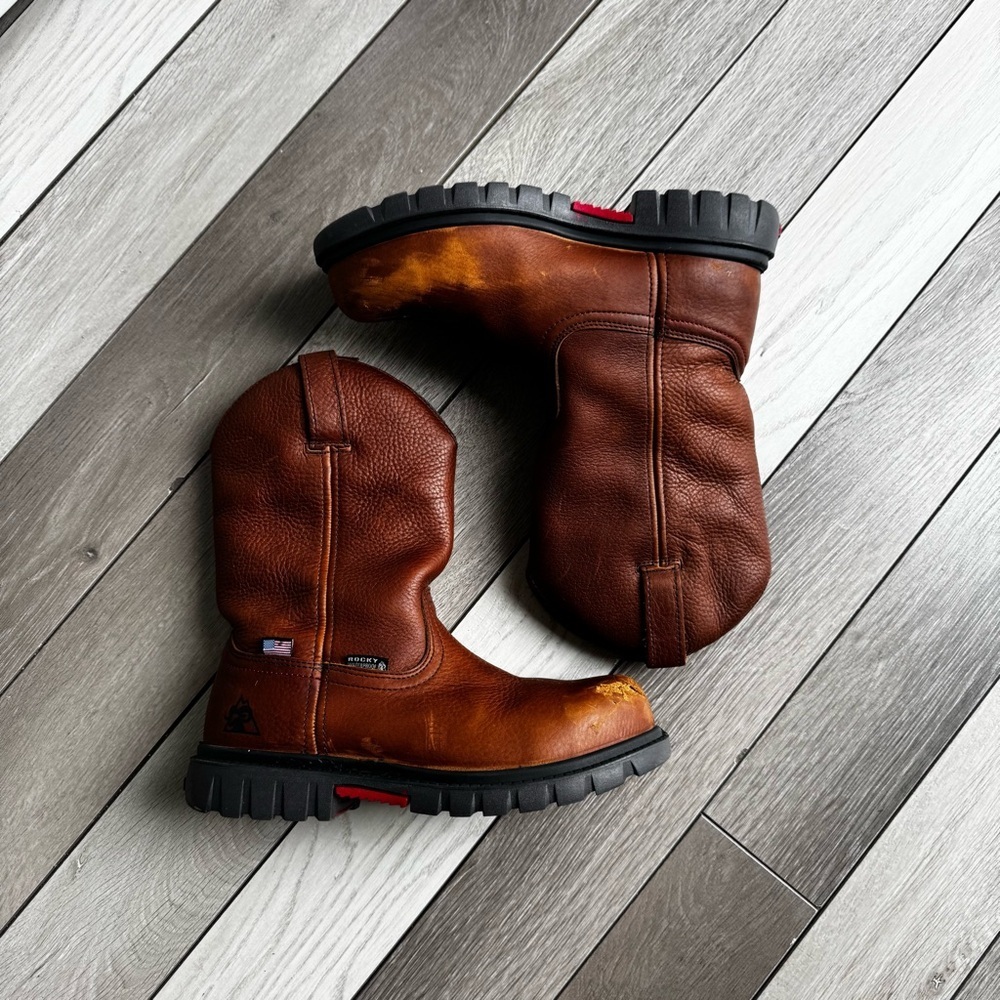 Rocky Worksmart Waterproof Composite Toe Pull-On Men’s Work Boots | Size: 7.5